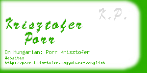 krisztofer porr business card